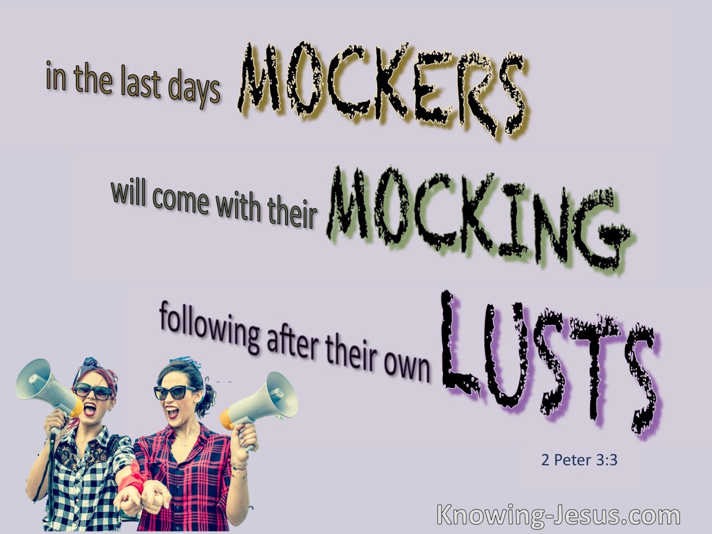 2 Peter 3:3 Mockers in the Last Days (purple)